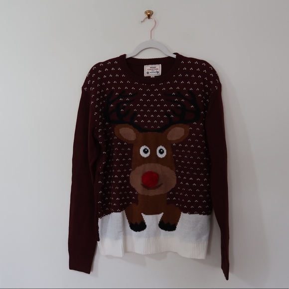 DAISYS BOUTIQUE Unisex Knit Raindeer Ugly Sweater - Picture 2 of 6